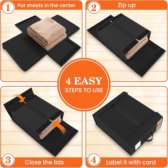 WOWBOX Sheet Organizers and Storage, Closet Bed Sheet Organizer Under Bed - Image 4