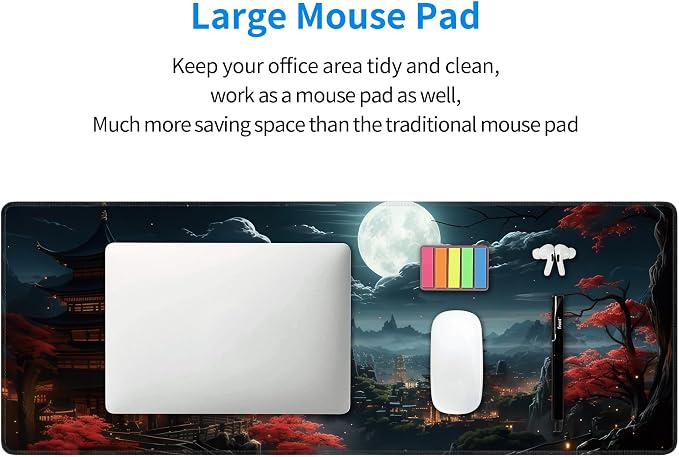 Japanese Full Moon Large Mouse Pad, Gaming Keyboard Desk Pad, Extended Mouse - Image 8