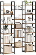 NUMENN Triple Column 6 Tier Bookshelf, Bookcase by NUMENN