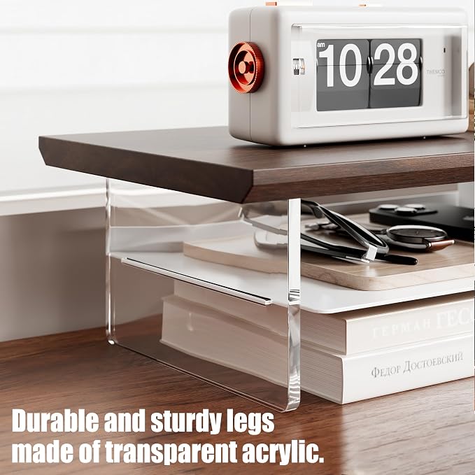 Dual‑Tier Monitor Stand for Modern Desk Setup – Minimalist Wooden and Metal - Image 4