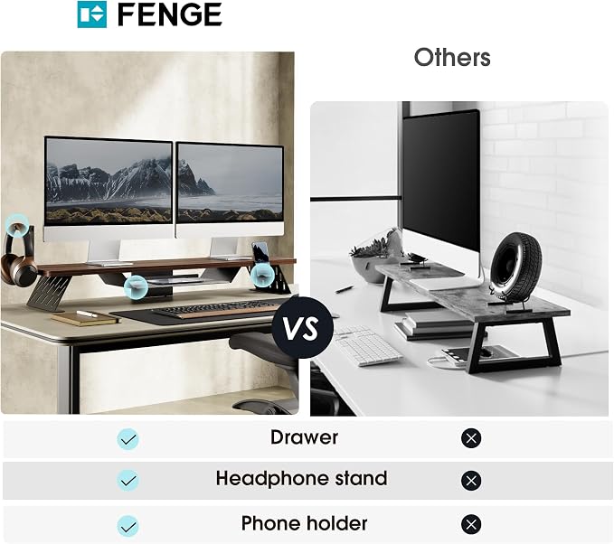 Fenge Dual Monitor Stand, 42.5 Inch Monitor Riser - Image 4