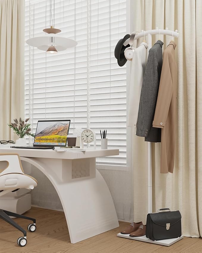 Arcuate Garment Rack, T-shaped Coat Tree Freestanding, Metal Coat Racks - Image 3