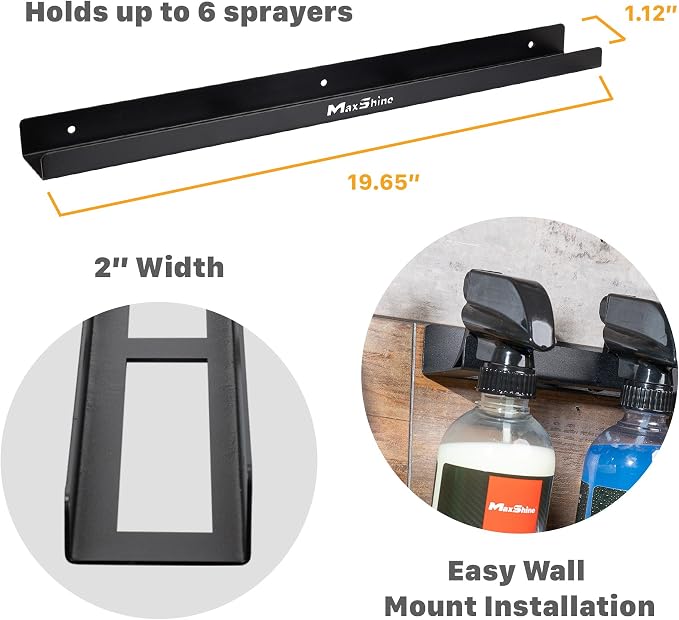 Maxshine Universal Trigger Bottle Holder H03D | Wall-Mount Organizer Holds 6 - Image 2