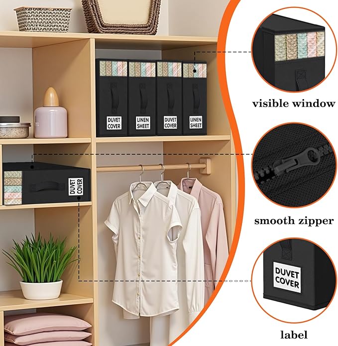 WOWBOX Sheet Organizers and Storage, Closet Bed Sheet Organizer Under Bed - Image 2