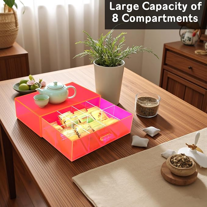Acrylic Tea Bag Organizer and Storage Box Stackable Tea Bag Holder - Image 4