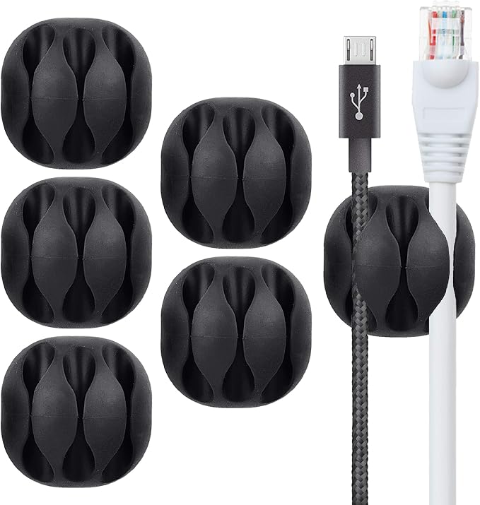 BEADNOVA Cable Clips Cord Organizer Cable Management Wire Cord Holder 3 Slots by BEADNOVA