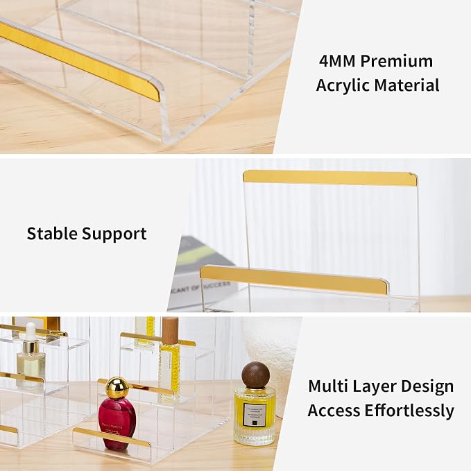 Purse Display Stands, 2 Pack 4-Tier Acrylic Wallet Holder Risers Stand - Image 5