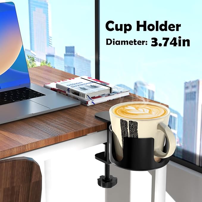 Large Desk Cup Holder Clamp， Anti-Spill Cup Holder - Image 7