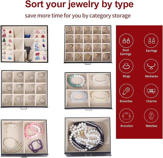 BOOVO Jewelry Box For women, 6 Layer Large Jewelry Organizer - Image 3