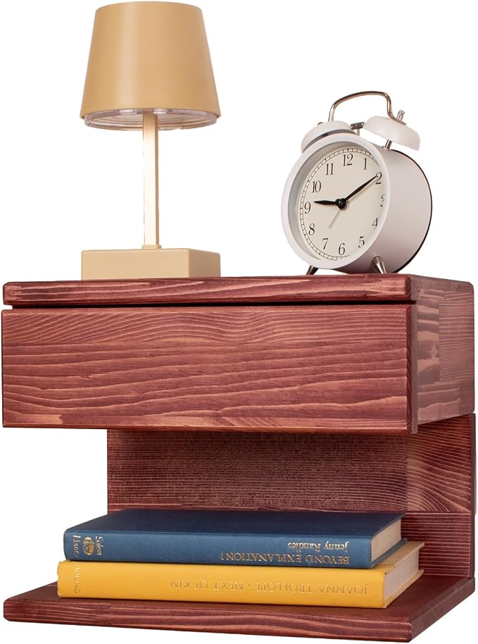 Floating Nightstand Side Accent or End Table by Woodches