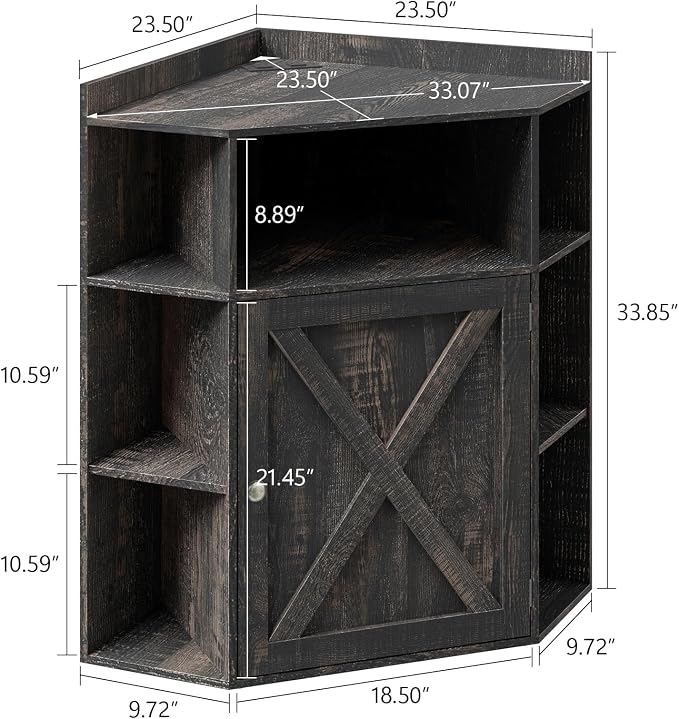 Vabches Corner Cabinet, Corner Storage Shelf - Image 2