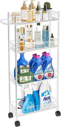 Utility Slim Storage Cart, 4-Tier Storage Cart, Narrow Cart by Daarcin