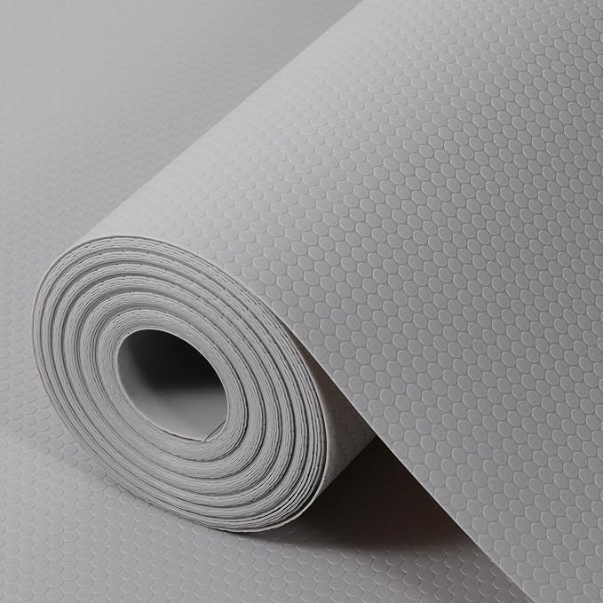 Light Gray Shelf Liners for Kitchen Cabinets Non Adhesive Drawer Liner for - Image 8
