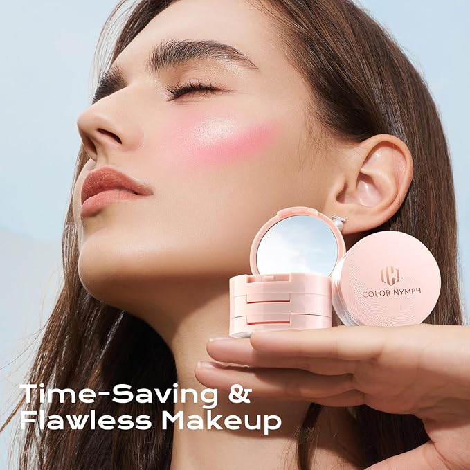 Color Nymph 3-IN-1 Face Palette, Ultra-Smoothy Creamy Blush Highlighter Bronzer - Image 6