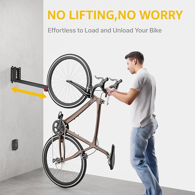 monTEK Swivel Bike Wall Mount, No Heavy Lifting Required Bike Wall Mount - Image 3