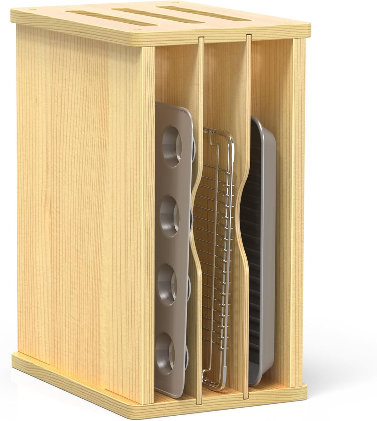 4 Tier Tray Dividers for Cabinets, Kitchen Vertical Baking Sheet