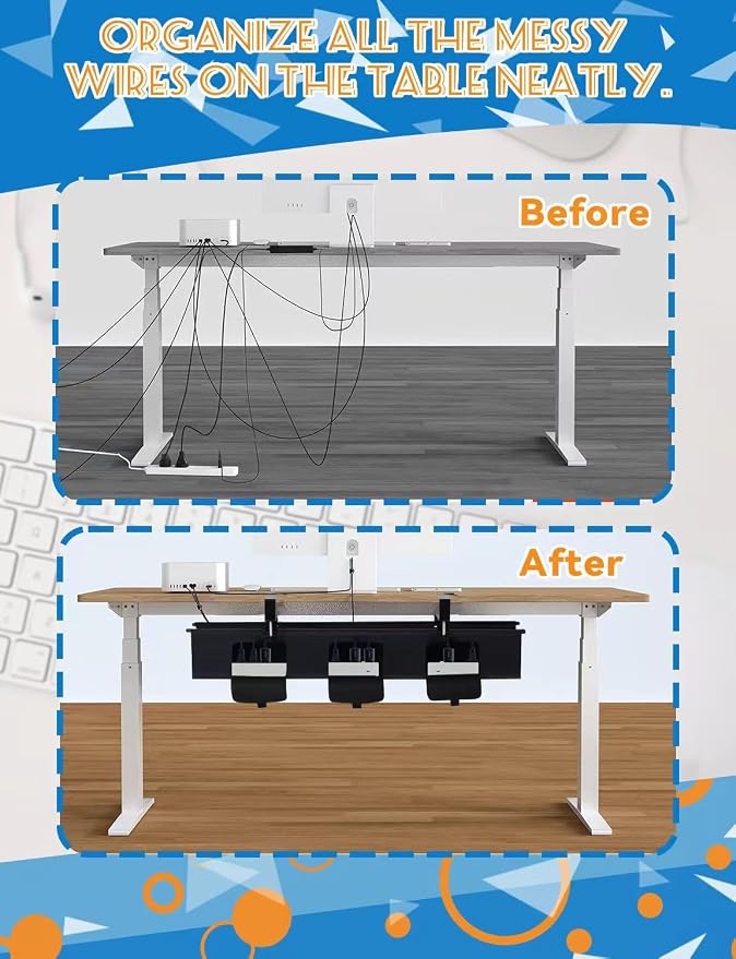 No Drill Under Desk Cable Management Tray - Image 2