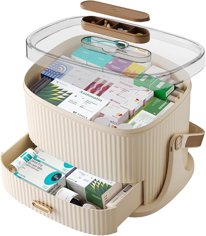 Two-Medicine Organizer, Portable Medicine Cabinet Organizer, Empty First Aid Kit by Unknown