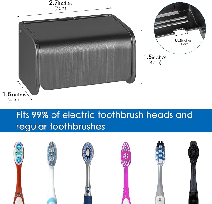 2 PCS Toothbrush Holder Wall Mounted - Image 4