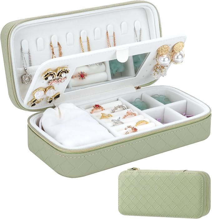 DesignSter Jewelry Organizer, Small Portable Travel Jewelry Storage by DesignSter