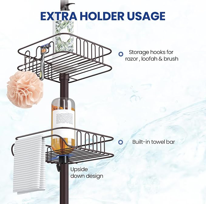 SEIRIONE Rustproof Shower Caddy Corner and Shower Organizer Corner - Image 4