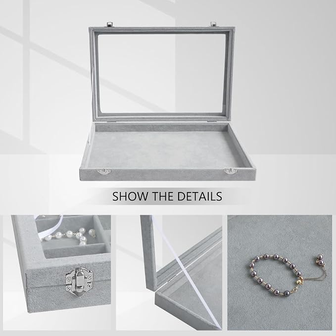 Wudygirl Velvet Jewelry Organizer Empty Jewelry Tray Organizer Jewelry Box - Image 2