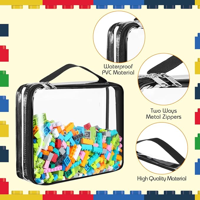 Sanwuta 6 Packs Toy Storage Bags, PVC Organizing Case Bags - Image 3