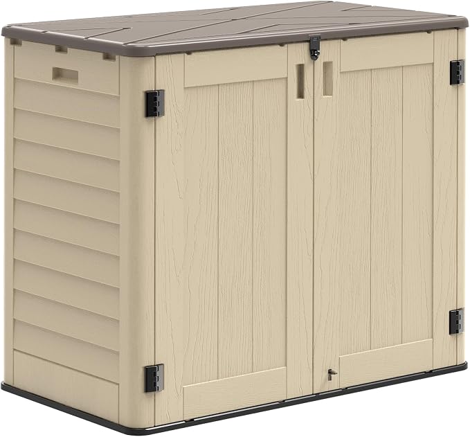 30 Cu.Ft Outdoor Storage Shed, Lawn Mower, Garden Tools, Waterproof Resin by IWDOO