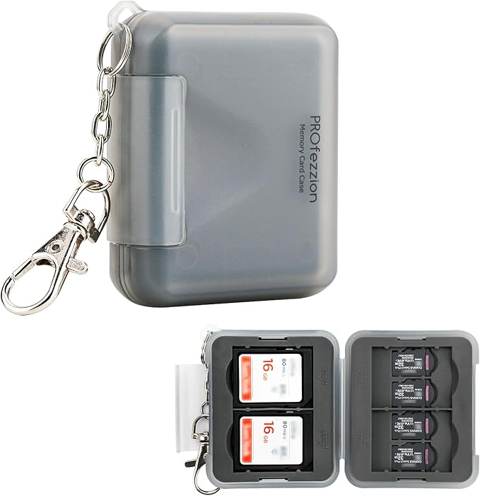 PROfezzion SD Card Holder Case Water-Resistant: Portable 12 Slots Memory Card by PROfezzion