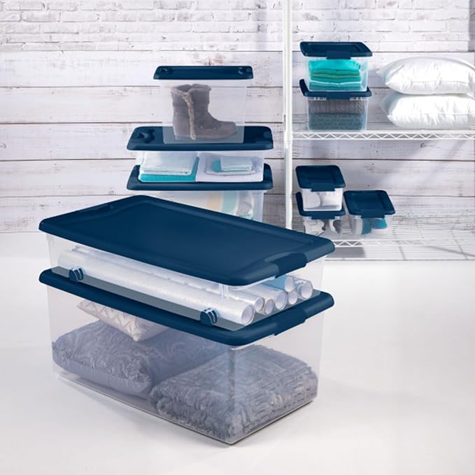 Sterilite 12-Pack Color Program, Large Clear Plastic Storage Bins - Image 7