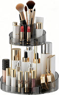 2 tier Makeup Organizer Countertop, 360 Rotating Makeup Organizer by YCIADONE