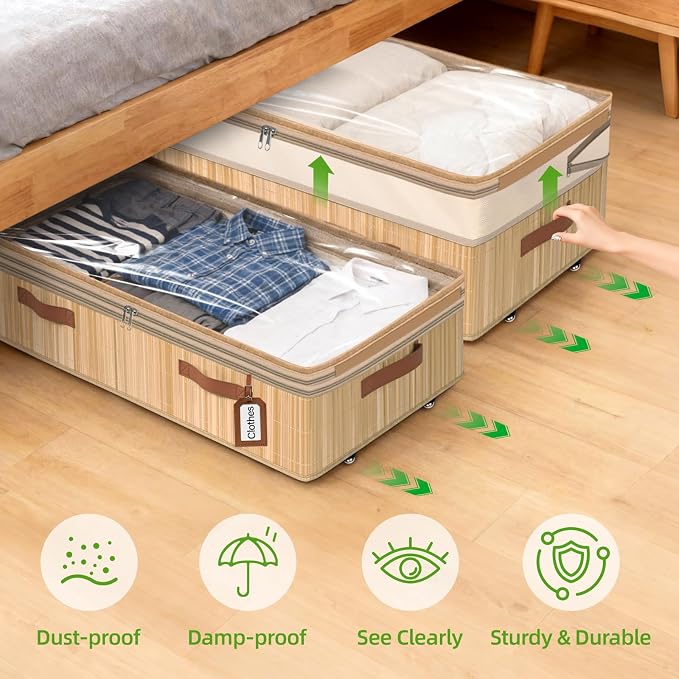Livole Bamboo Under Bed Storage - Image 7