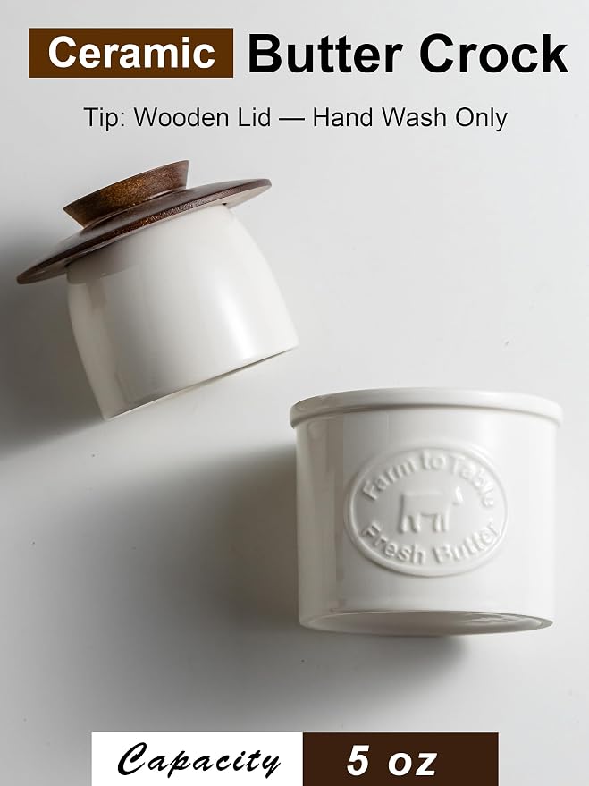 Butter Crock, Ceramic Butter Dish - Image 6