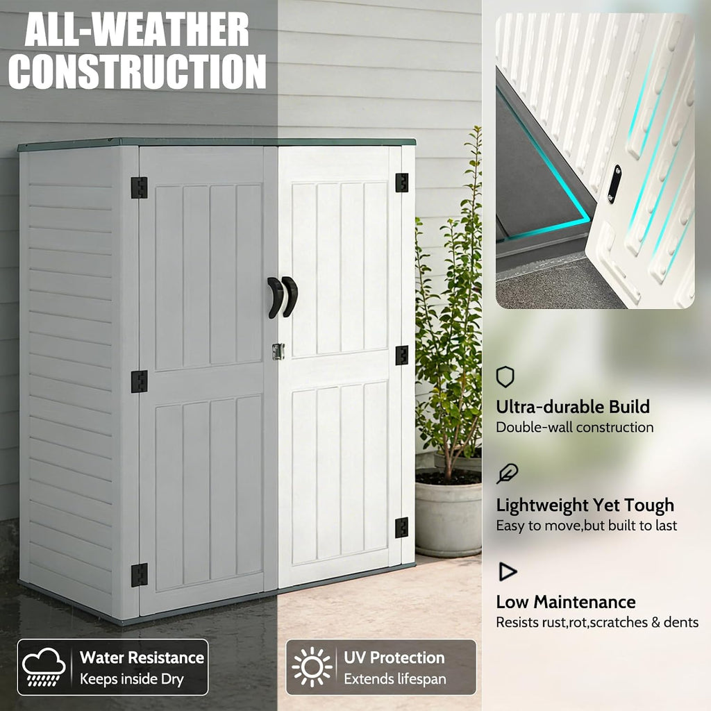 Vertical Resin Storage Shed, 60 Cuft Garden Tool Sheds & Outdoor