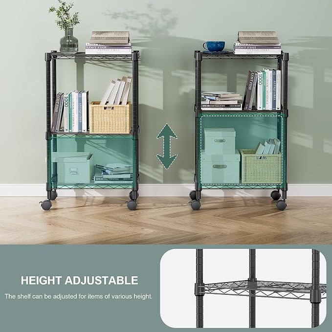3 Tier Shelf Metal Storage Shelves Wire Rack Closet Organizers - Image 6