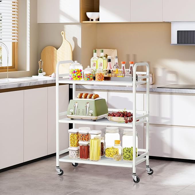HDANI 3 Tier Metal Utility Multipurpose Rolling Cart, Large Capacity Heavy Duty - Image 3