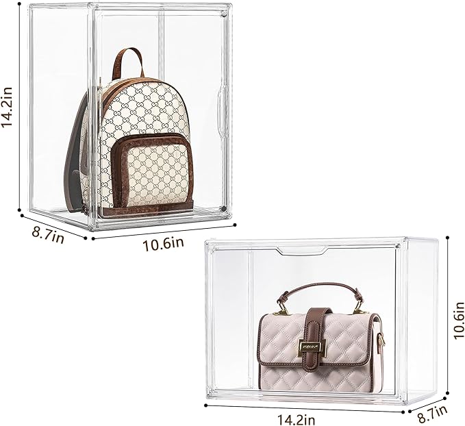 Purse Organizer for Closet, 5 Pack Clear Acrylic Display Case for Purse Handbag - Image 2