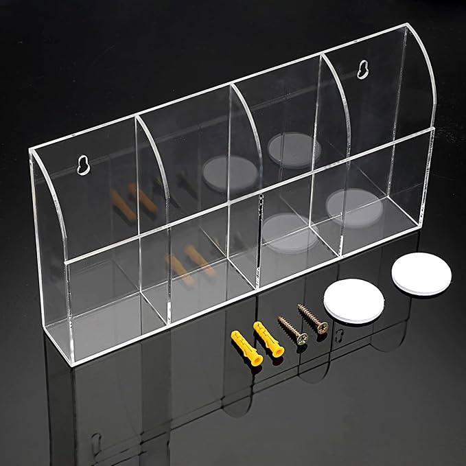 Hipiwe Wall Mount Remote Control Holder Clear Acrylic Media Organizer Remote - Image 4