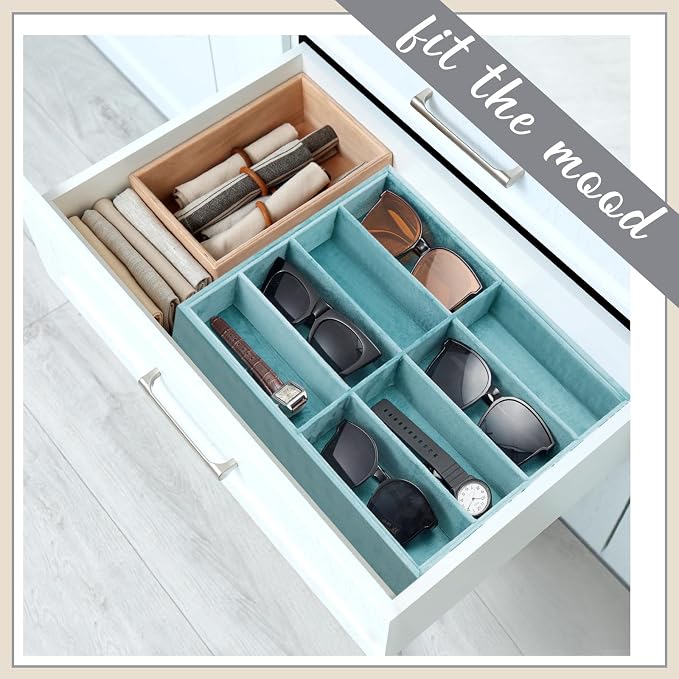 Amylove 2 Pcs Sunglass Organizer Trays Glasses Stackable Jewelry Trays Sunglass - Image 6