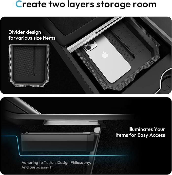 Center Console Organizer Tray for Tesla New Model Y Juniper Accessories 2025 - Image 6