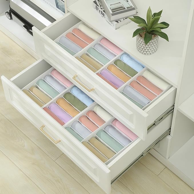 Qozary 3 Pack Sock Underwear Drawer Organizer Dividers, Non-Woven Fabric - Image 3