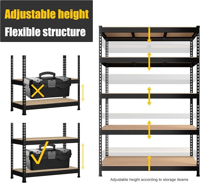 PrimeZone 48" W x 18" D x 72" H Garage Shelving Heavy Duty - Image 6