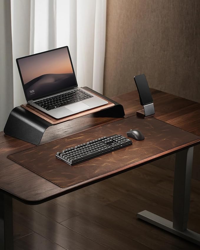 YSAGi Leather Desk Mat, 23.6"x13.8"Real Leather Desk Pad, 3mm Thick Desk Blotter - Image 7