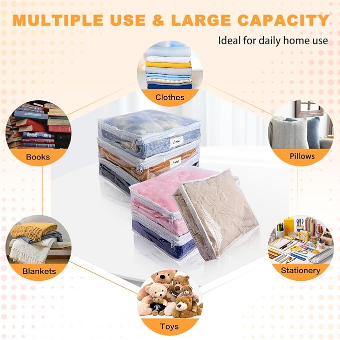 Clear Zippered Storage Bags Plastic Sweater Storage Bags - Image 4