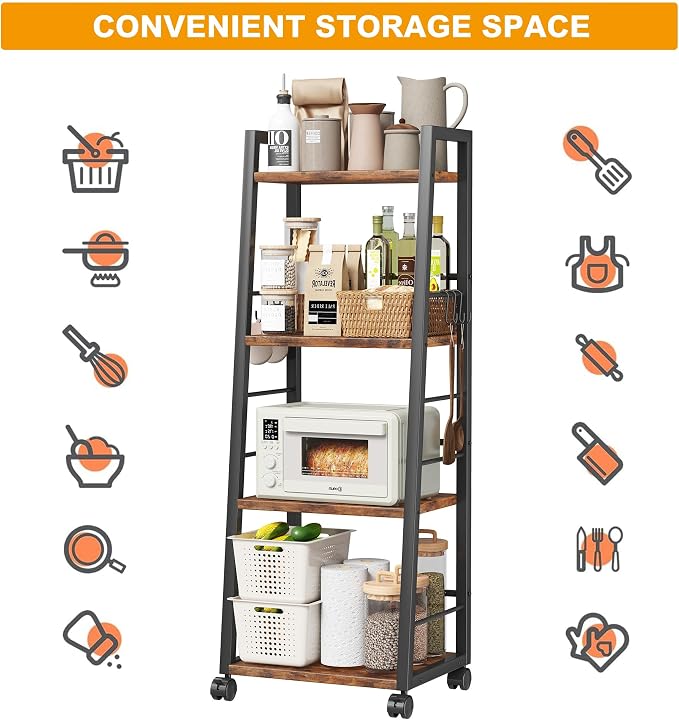 Homeiju 4 Tier Kitchen Storage Cart - Image 8