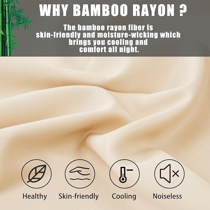 Pillow Cases Queen Size 2 Pack, Bamboo Rayon Cooling Pillowcases - Image 2