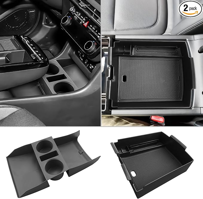 CDEFG 2Pcs Lower Center Console Tray Floor Console Organizer by CDEFG