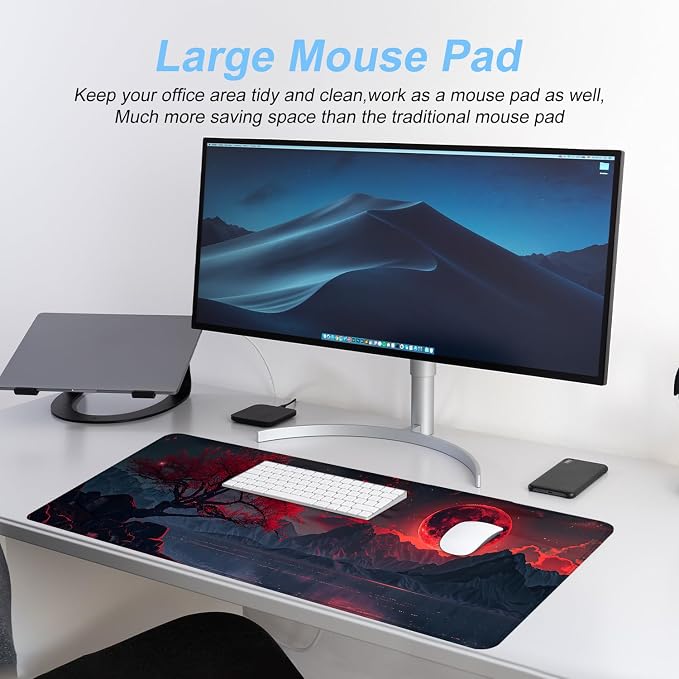 Red Moon Mouse Pad XXL – Large Gaming Desk Mat - Image 5