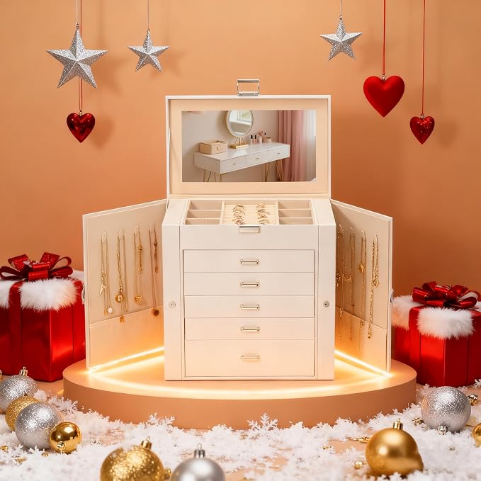 BOOVO Jewelry Box For women, 6 Layer Large Jewelry Organizer - Image 6