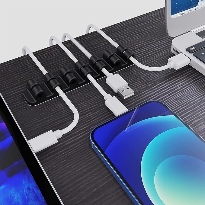 SOULWIT Upgraded Cable Holder, Cable Management Cord Organizer Clips Silicone - Image 2